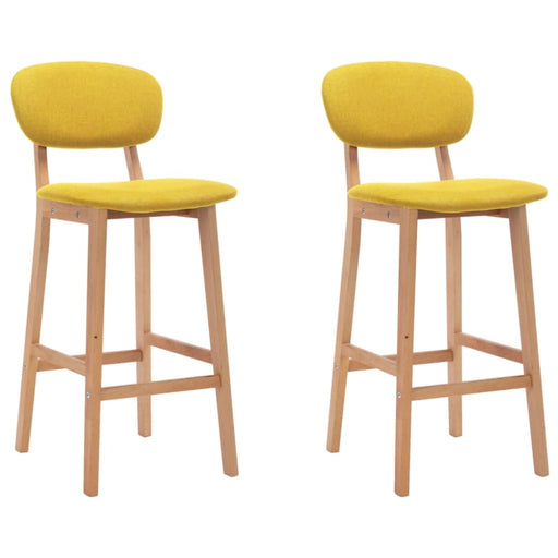 Bar Stools 2 Pcs Mustard Yellow Fabric Xnktia