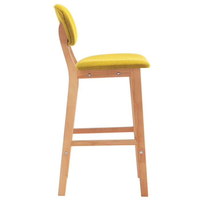 Bar Stools 2 Pcs Mustard Yellow Fabric Xnktia