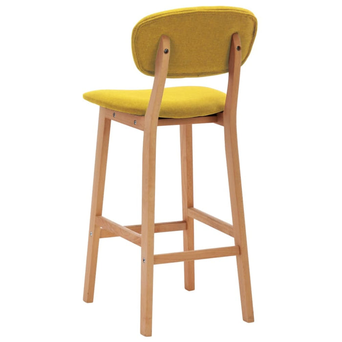 Bar Stools 2 Pcs Mustard Yellow Fabric Xnktia