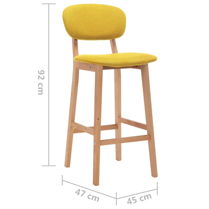 Bar Stools 2 Pcs Mustard Yellow Fabric Xnktia