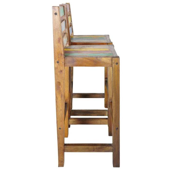 Bar Stools 2 Pcs Solid Reclaimed Wood Gl7375