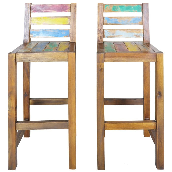 Bar Stools 2 Pcs Solid Reclaimed Wood Gl7375