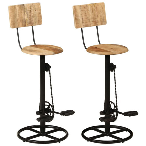 Bar Stools 2 Pcs Solid Wood Mango Ttnxon