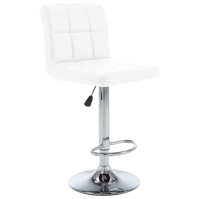 Bar Stools 2 Pcs White Faux Leather Txtltt