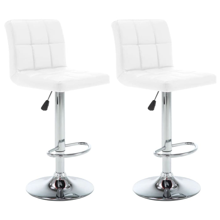 Bar Stools 2 Pcs White Faux Leather Txtltt