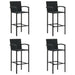 Bar Stools 4 Pcs Black Poly Rattan Tlxpna