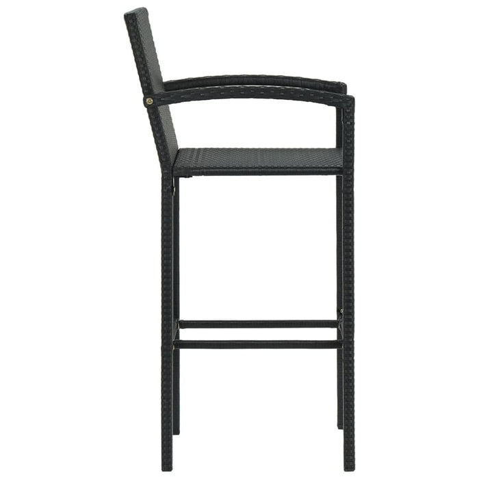 Bar Stools 4 Pcs Black Poly Rattan Tlxpna