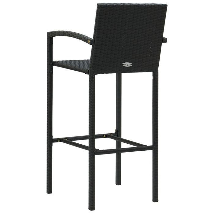 Bar Stools 4 Pcs Black Poly Rattan Tlxpna