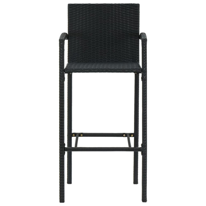 Bar Stools 4 Pcs Black Poly Rattan Tlxpna