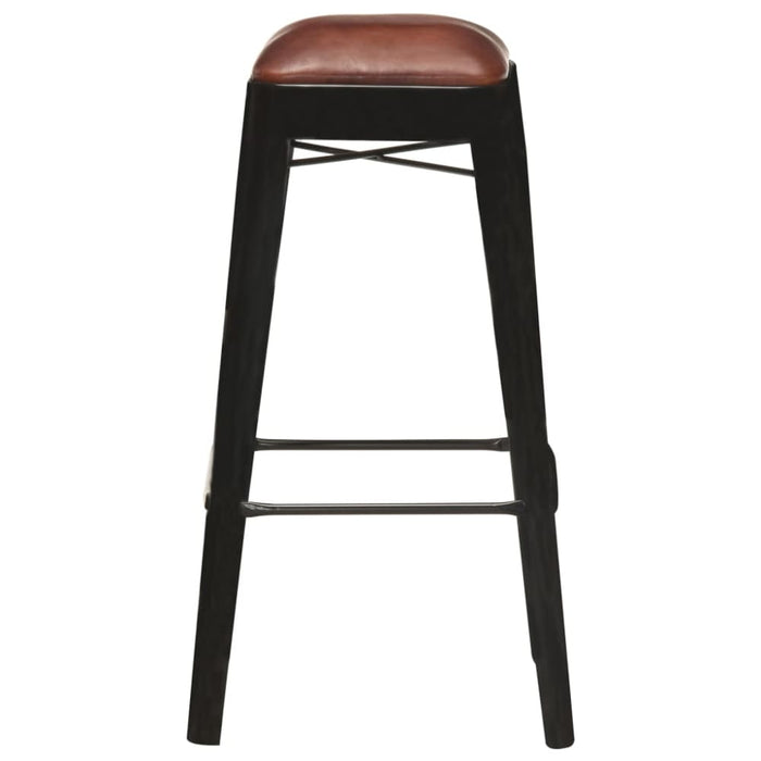 Bar Stools 4 Pcs Black Real Leather Xnloxn