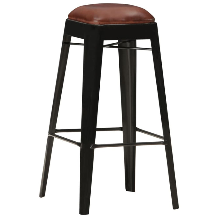 Bar Stools 4 Pcs Black Real Leather Xnloxn