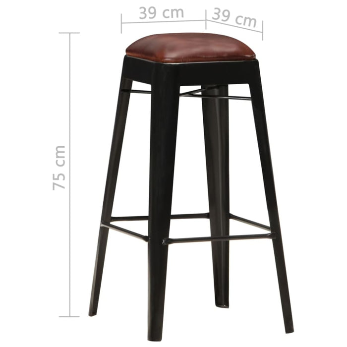 Bar Stools 4 Pcs Black Real Leather Xnloxn