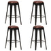 Bar Stools 4 Pcs Black Real Leather Xnloxn