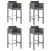 Bar Stools 4 Pcs With Cushions Grey Poly Rattan Gl66816661