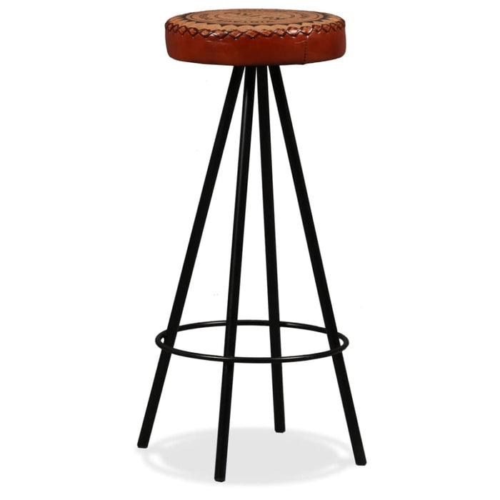 Bar Stools 4 Pcs Real Leather Xapaan