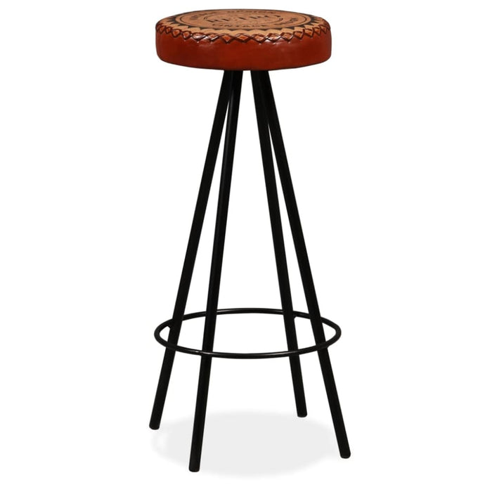 Bar Stools 4 Pcs Real Leather Xapaan