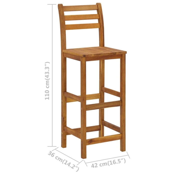 Bar Stools 4 Pcs Solid Acacia Wood Gl69516