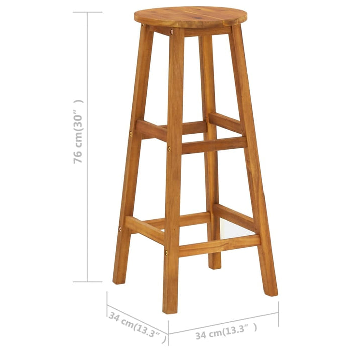 Bar Stools 4 Pcs Solid Acacia Wood Gl69715