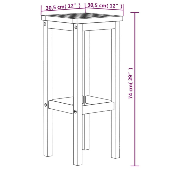 Bar Stools 4 Pcs Solid Wood Acacia Toopknk