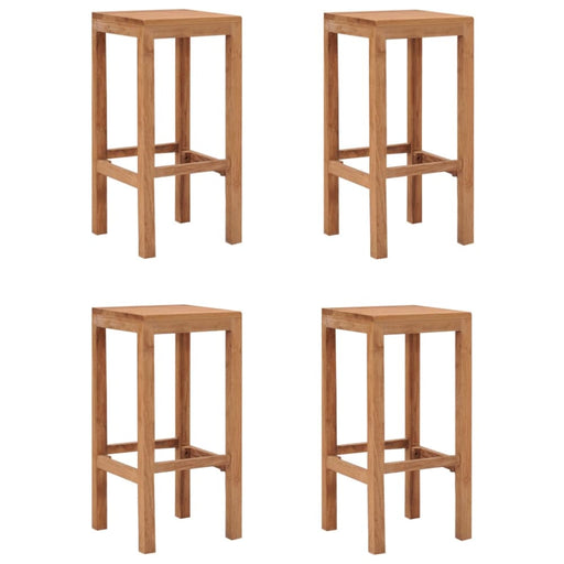 Bar Stools 4 Pcs Solid Wood Teak Xnixtt