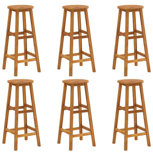 Bar Stools 6 Pcs Solid Acacia Wood Gl6931