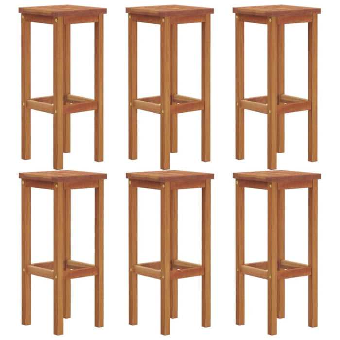 Bar Stools 6 Pcs Solid Wood Acacia Toopkkb