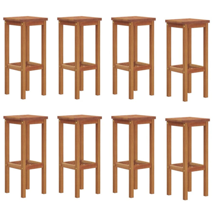 Bar Stools 8 Pcs Solid Wood Acacia Toopkko