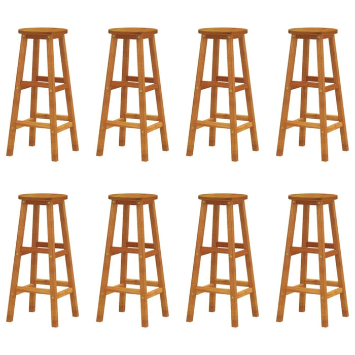 Bar Stools 8 Pcs Solid Wood Acacia Toopknl