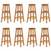 Bar Stools 8 Pcs Solid Wood Acacia Toopknl