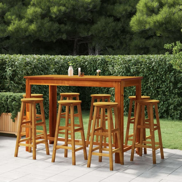 Bar Stools 8 Pcs Solid Wood Acacia Toopknl