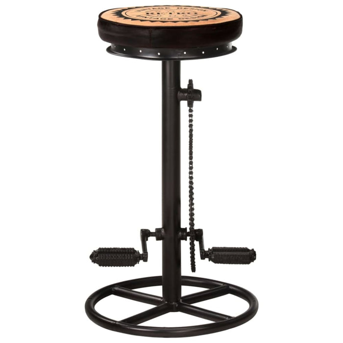 Bar Stools With Canvas Print 2 Pcs Black And Brown Real