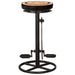 Bar Stools with Canvas Print 2 Pcs Black and Brown Real