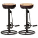 Bar Stools with Canvas Print 2 Pcs Black and Brown Real