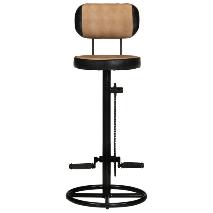 Bar Stools With Canvas Print 2 Pcs Brown And Black Real