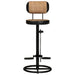 Bar Stools With Canvas Print 2 Pcs Brown And Black Real