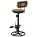 Bar Stools With Canvas Print 2 Pcs Brown And Black Real