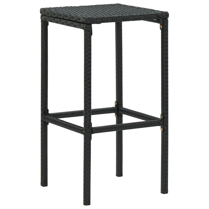 Bar Stools With Cushions 2 Pcs Black Poly Rattan Gl6851