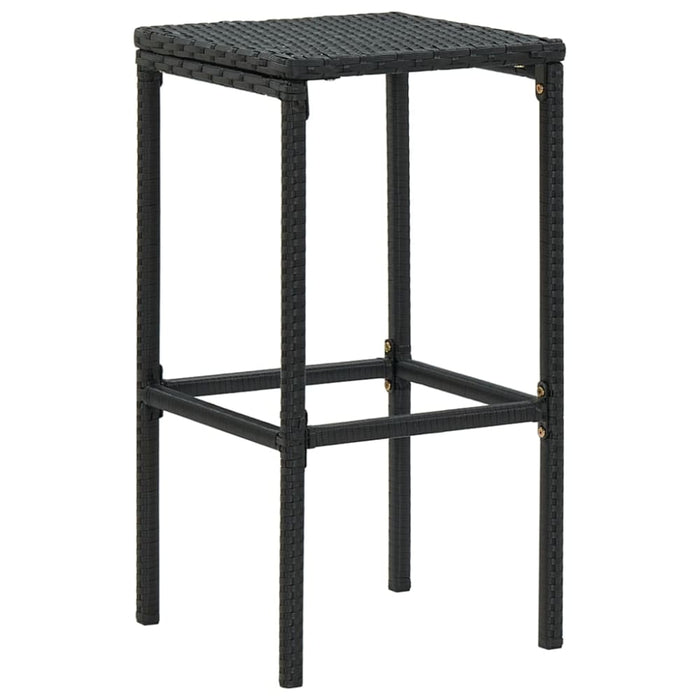 Bar Stools With Cushions 3 Pcs Black Poly Rattan Gl6941