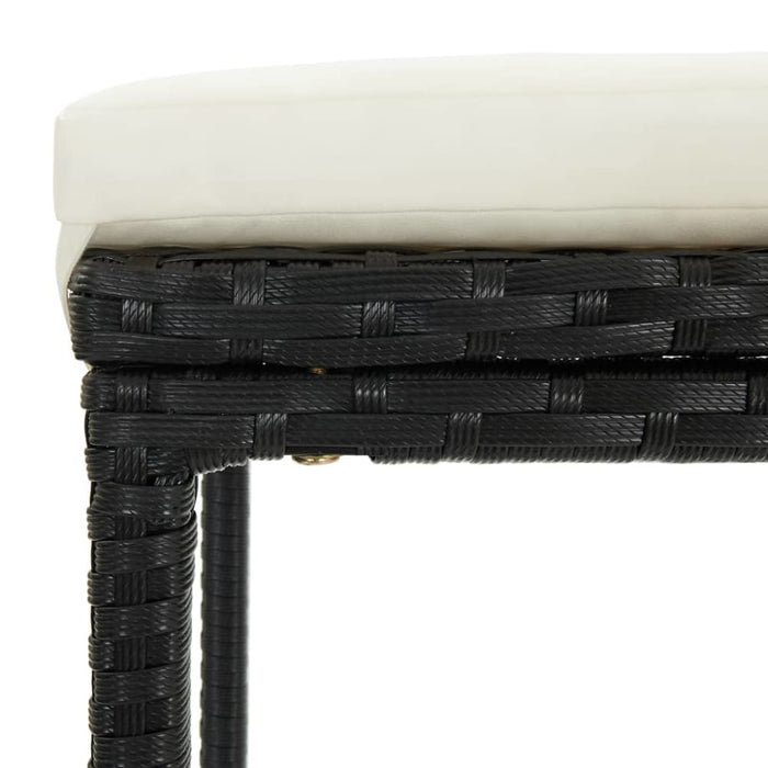 Bar Stools With Cushions 3 Pcs Black Poly Rattan Gl6941