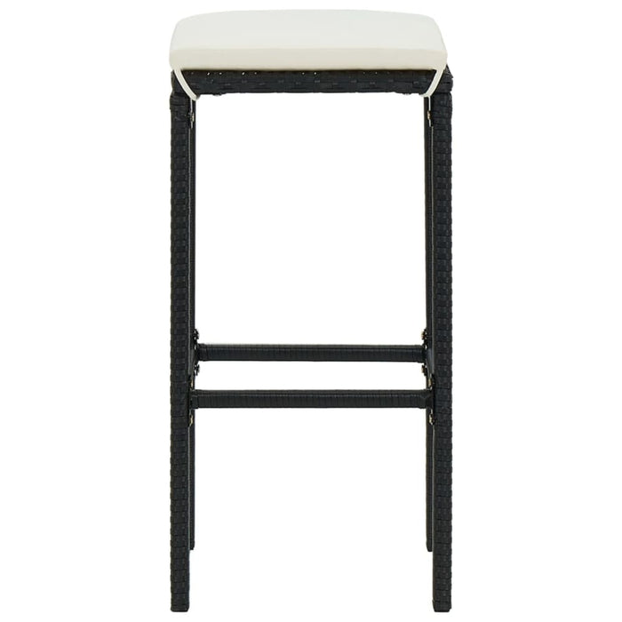 Bar Stools With Cushions 4 Pcs Black Poly Rattan Gl69216