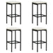 Bar Stools With Cushions 4 Pcs Black Poly Rattan Gl69216