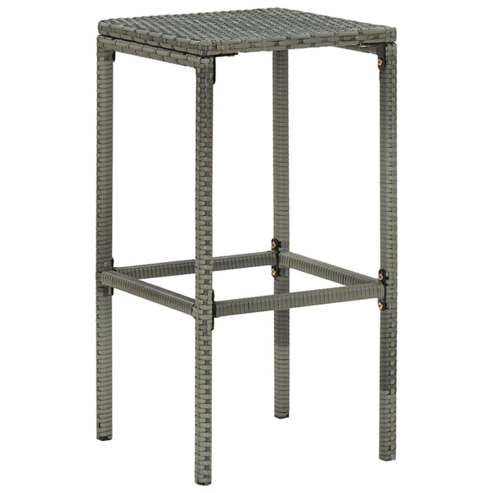 Bar Stools With Cushions 4 Pcs Grey Poly Rattan Gl6761