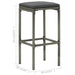 Bar Stools With Cushions 4 Pcs Grey Poly Rattan Gl6761