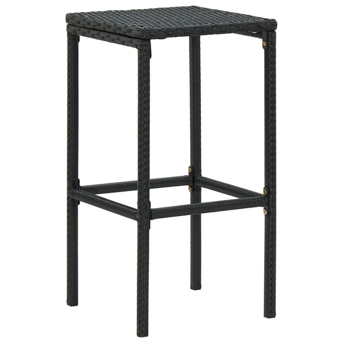 Bar Stools With Cushions 6 Pcs Black Poly Rattan Gl67519