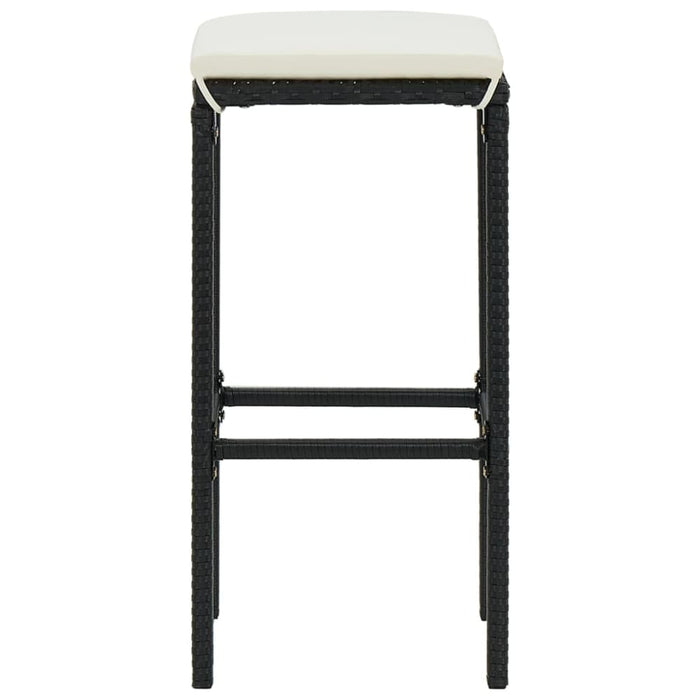 Bar Stools With Cushions 6 Pcs Black Poly Rattan Gl67519