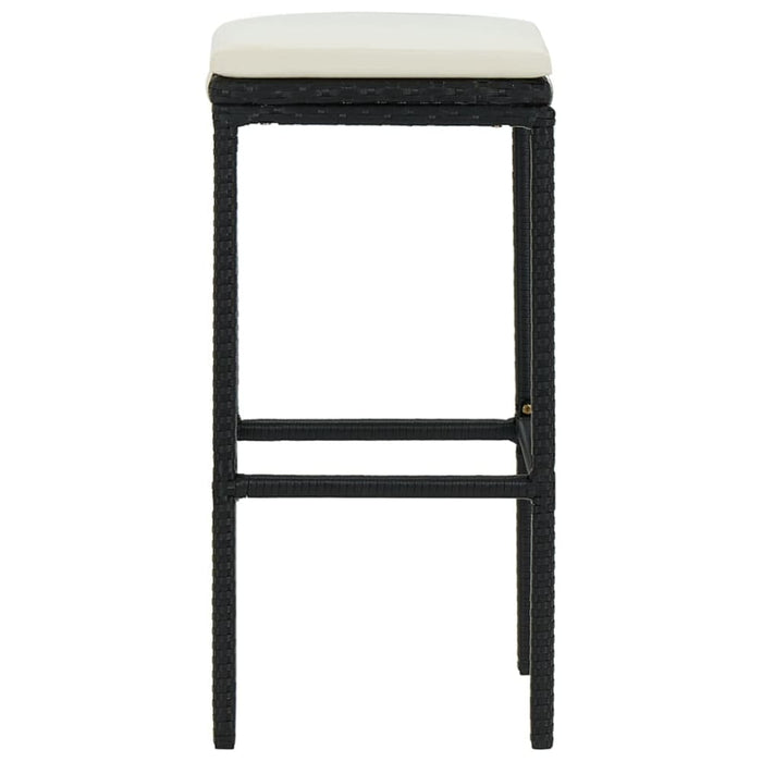 Bar Stools With Cushions 6 Pcs Black Poly Rattan Gl67519