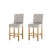 Bar Stools Kitchen Stool Wooden Barstools Linen Upholstered