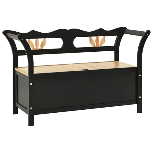 Storage Bench 126 Cm Black Solid Fir Wood Txtklo