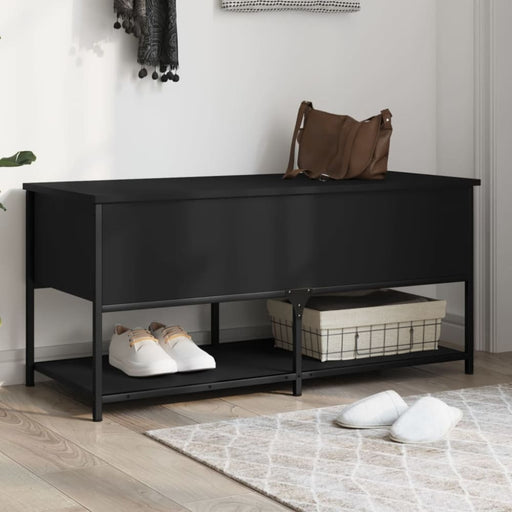 Storage Bench Black 100x42.5x47 Cm Engineered Wood Ntkbxt