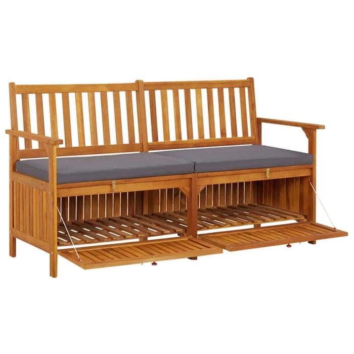 Storage Bench With Cushion 148 Cm Solid Wood Acacia Toliab